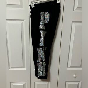 Victoria’s Secret 1986 size small black with sequin sweatpants Capri.